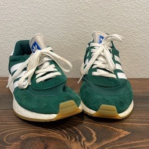Adidas Green And White I-5923 Mesh And Suede Leather Sneakers